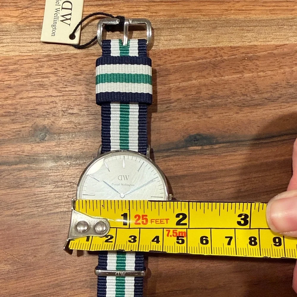 Daniel Wellington Classic Nottingham Watch with Navy and Green Striped Band